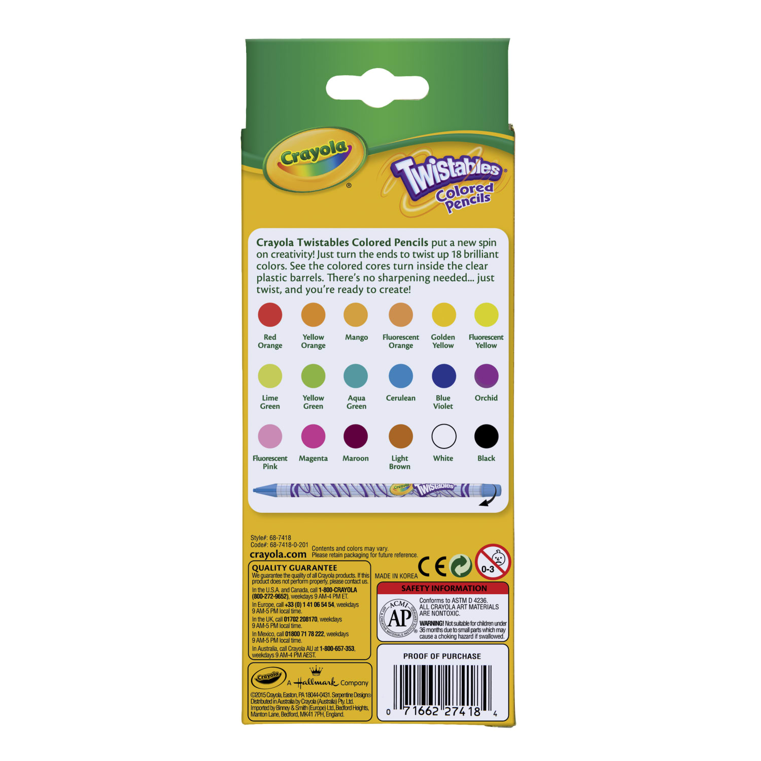 Crayola Twistables Color Pencils, Assorted Colors, Set Of 18 - Image 3