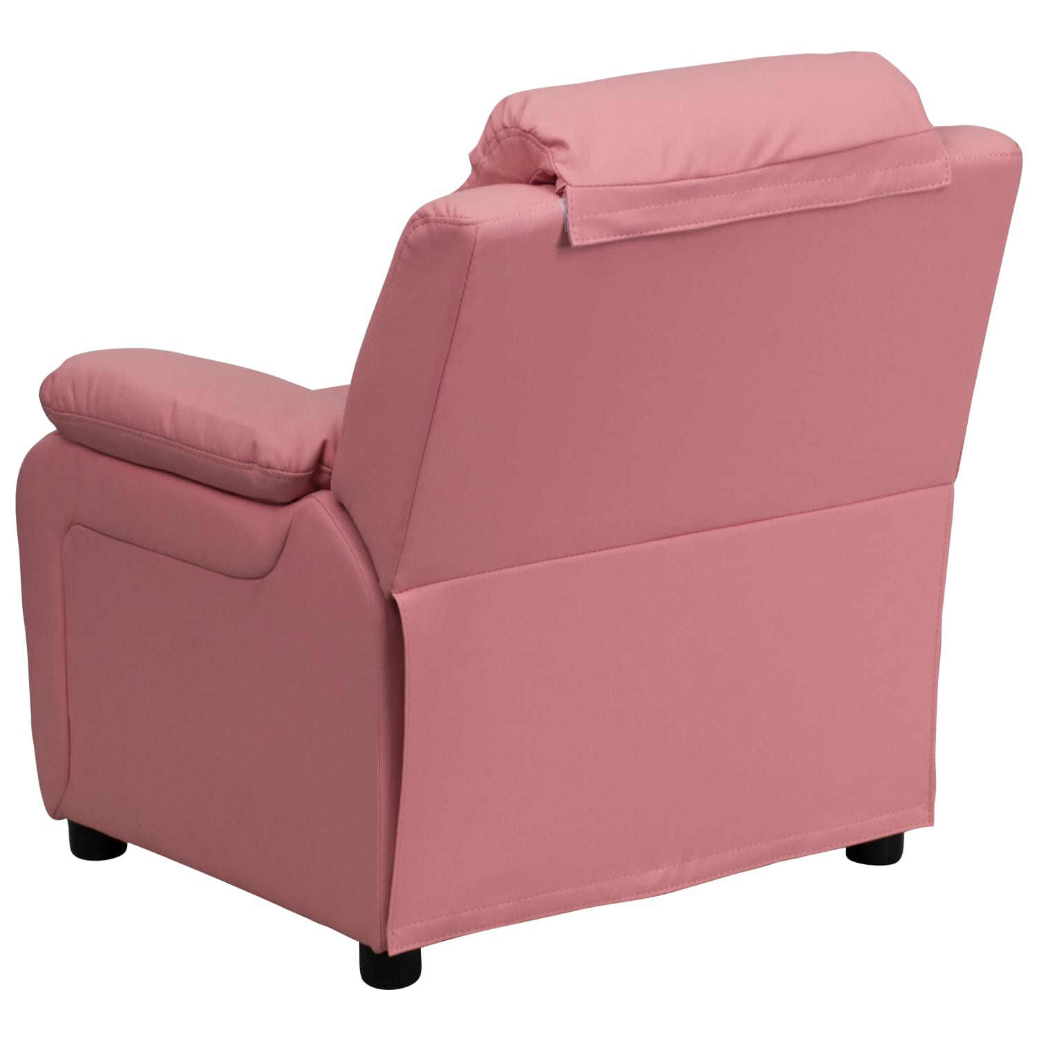 Flash Furniture Deluxe Padded Contemporary Vinyl Kids Recliner Accent Chair With Storage Arms Pink PopularChairscom