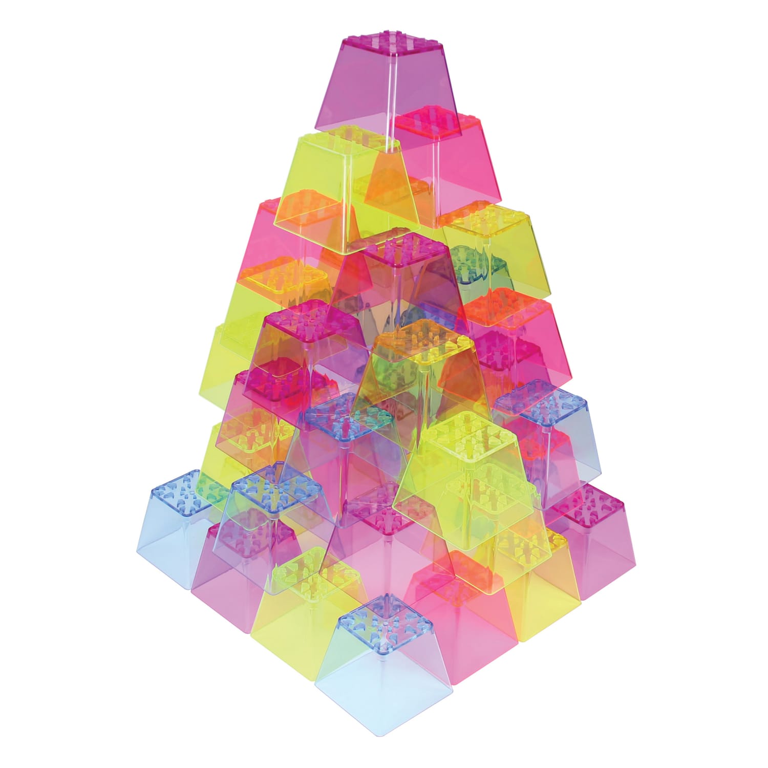 Roylco Crystal Color Stacking Blocks, Set Of 50 - Image 3