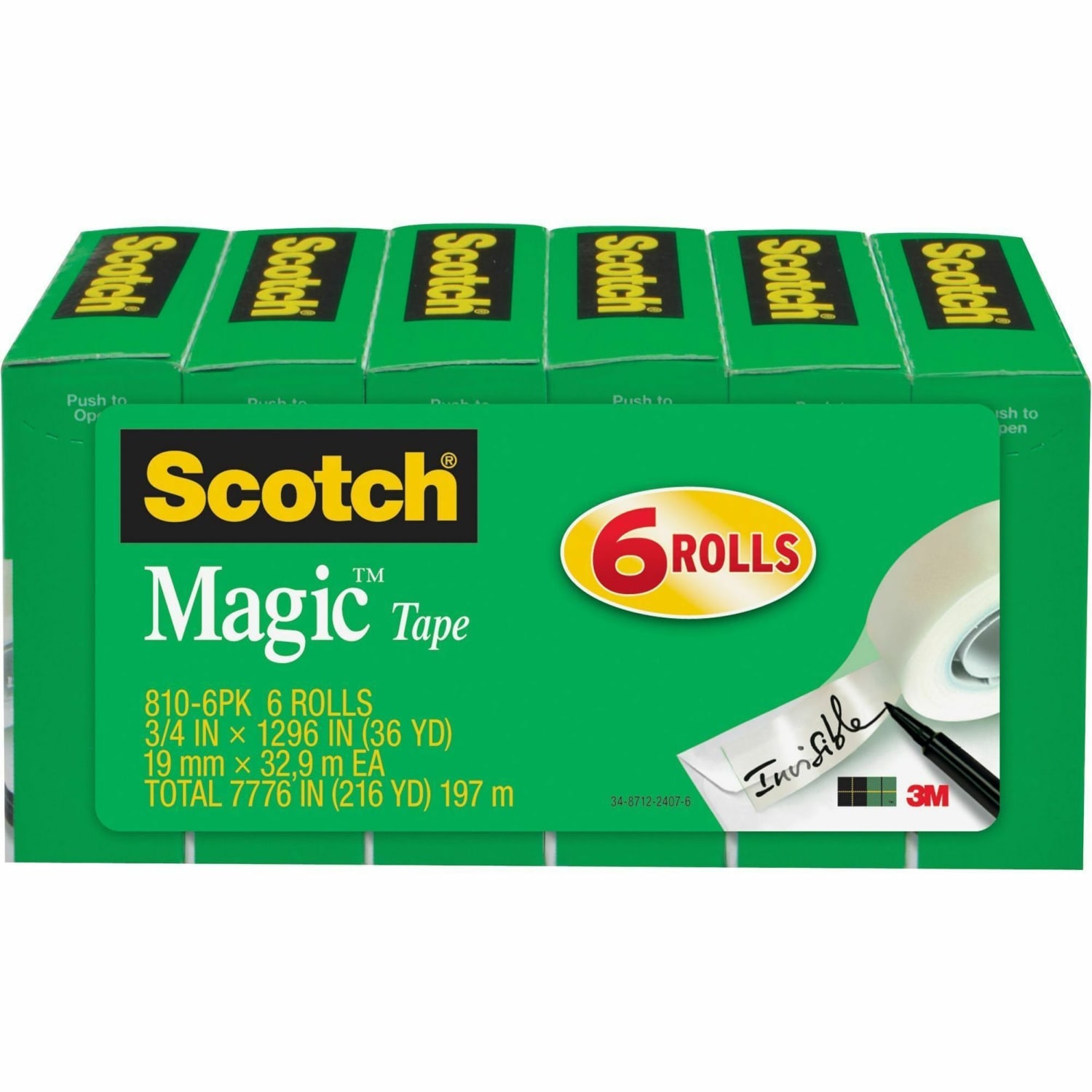 Scotch Magic Tape, 0.75in x 108ft, Clear, Pack Of 12 Rolls - Image 3