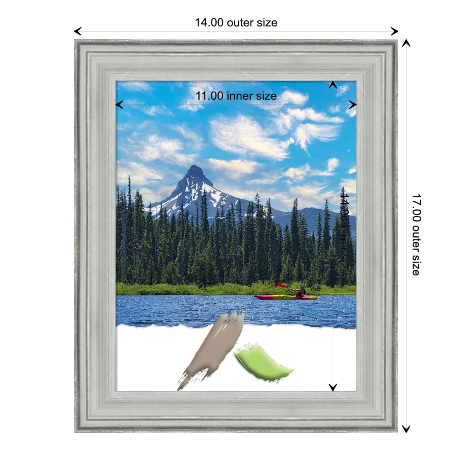 Amanti Art Wood Picture Frame, Opening Size 11in x 14in, 17inH x 14inW x 1-1/2inD, Bel Volto Silver - Image 5