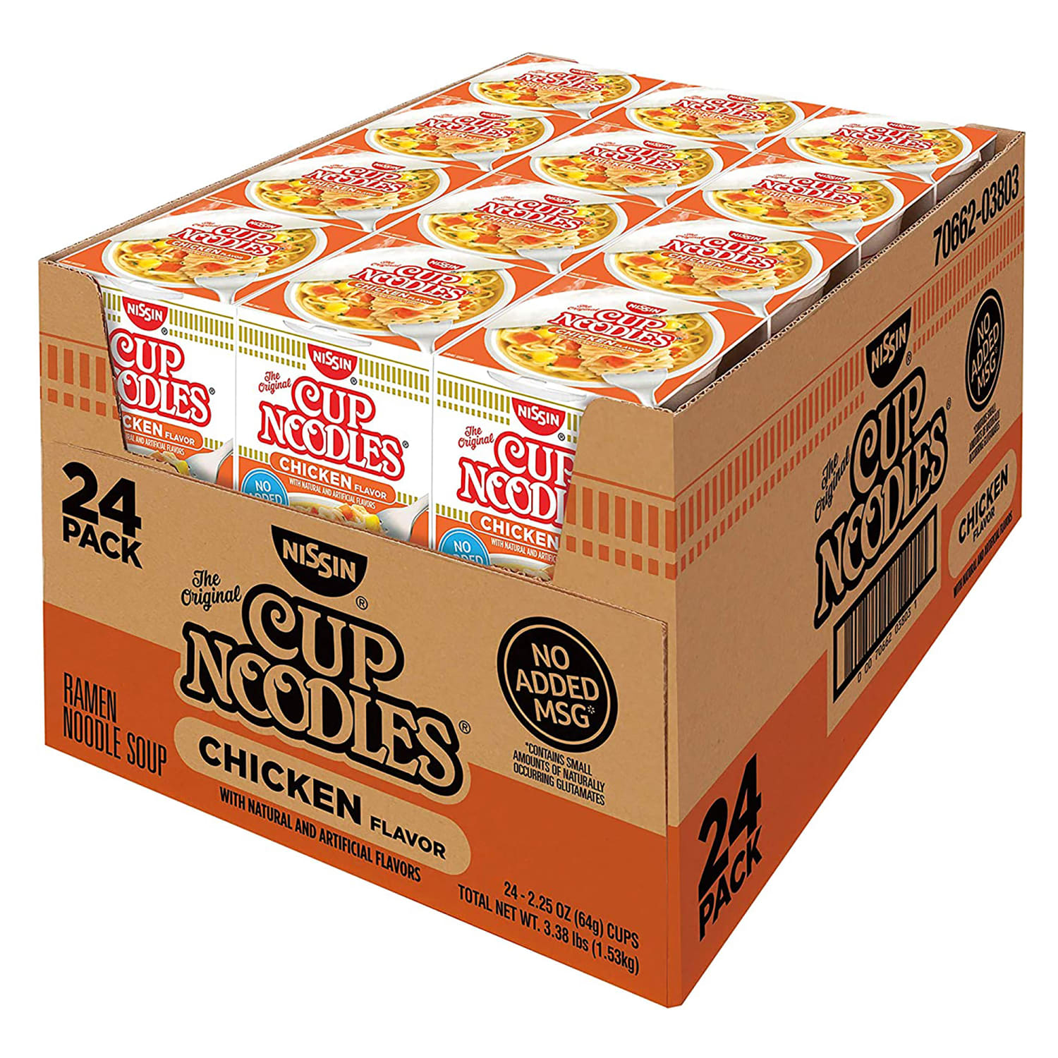 Nissin Chicken Flavor Ramen Noodle Soup Cups, 2.25 Oz, Pack Of 24 Cups - Image 5