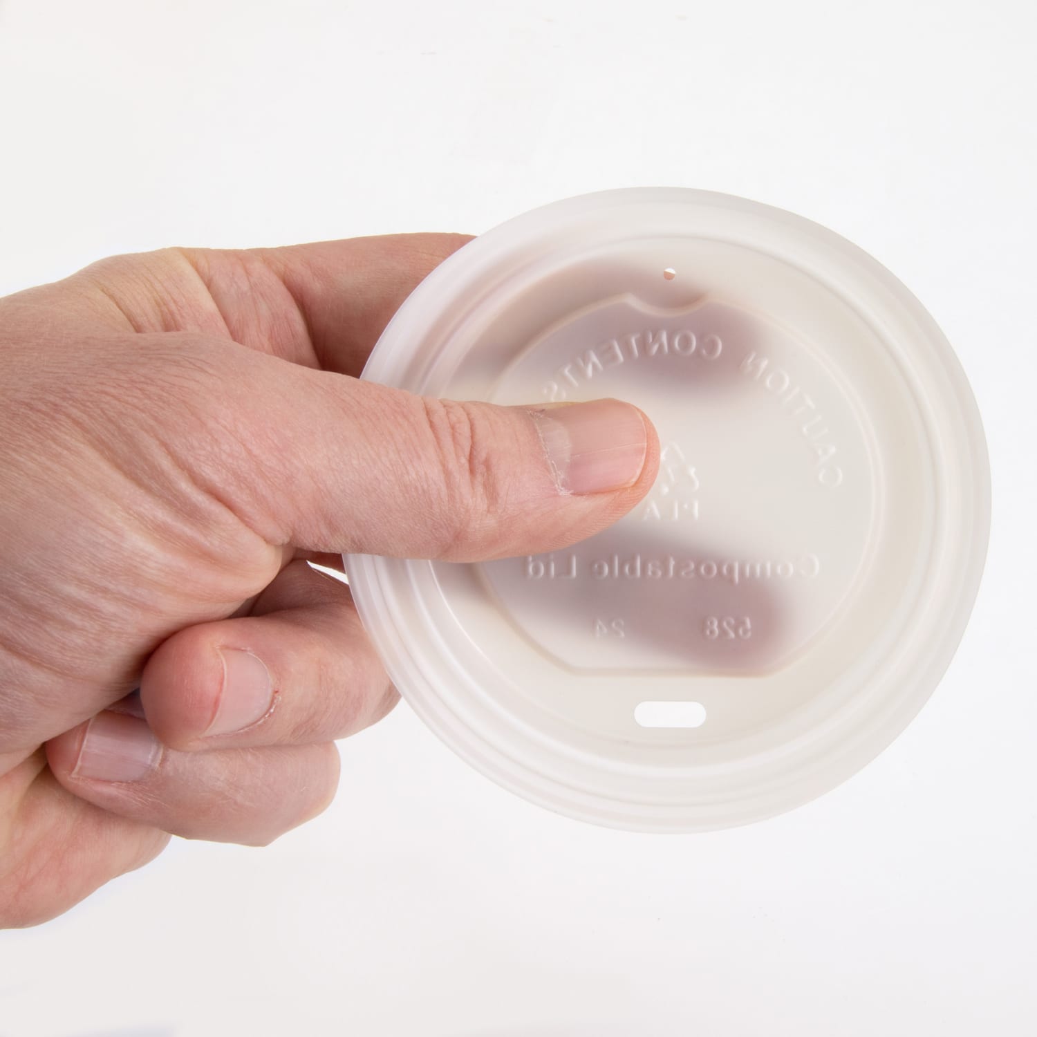 Genuine Joe Vented Hot Cup Lid - Polystyrene - 50 Lids/Pack - 1000 / Carton - White - Image 4