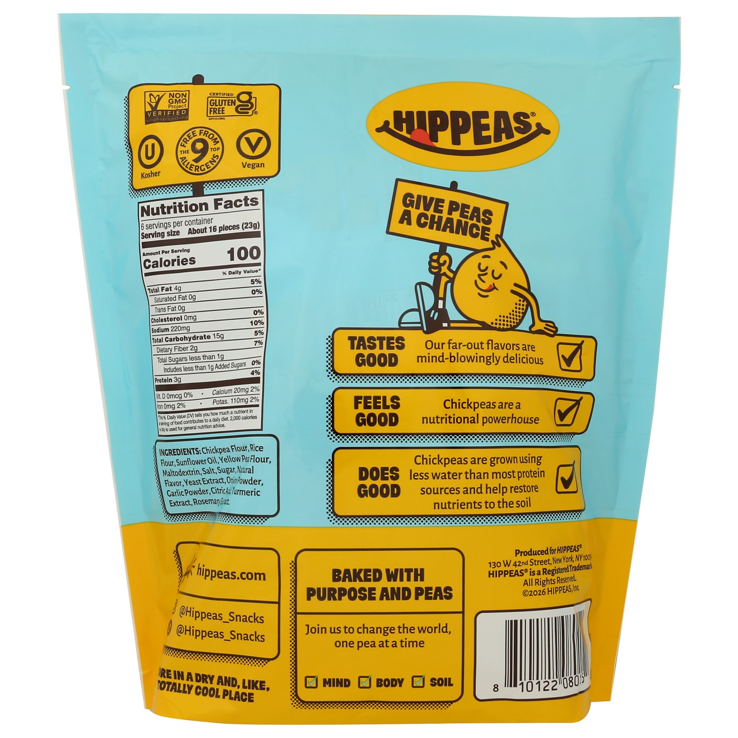HIPPEAS Chickpea Puffs, White Cheddar, 0.8 Oz, Total Qty 72 - Image 3