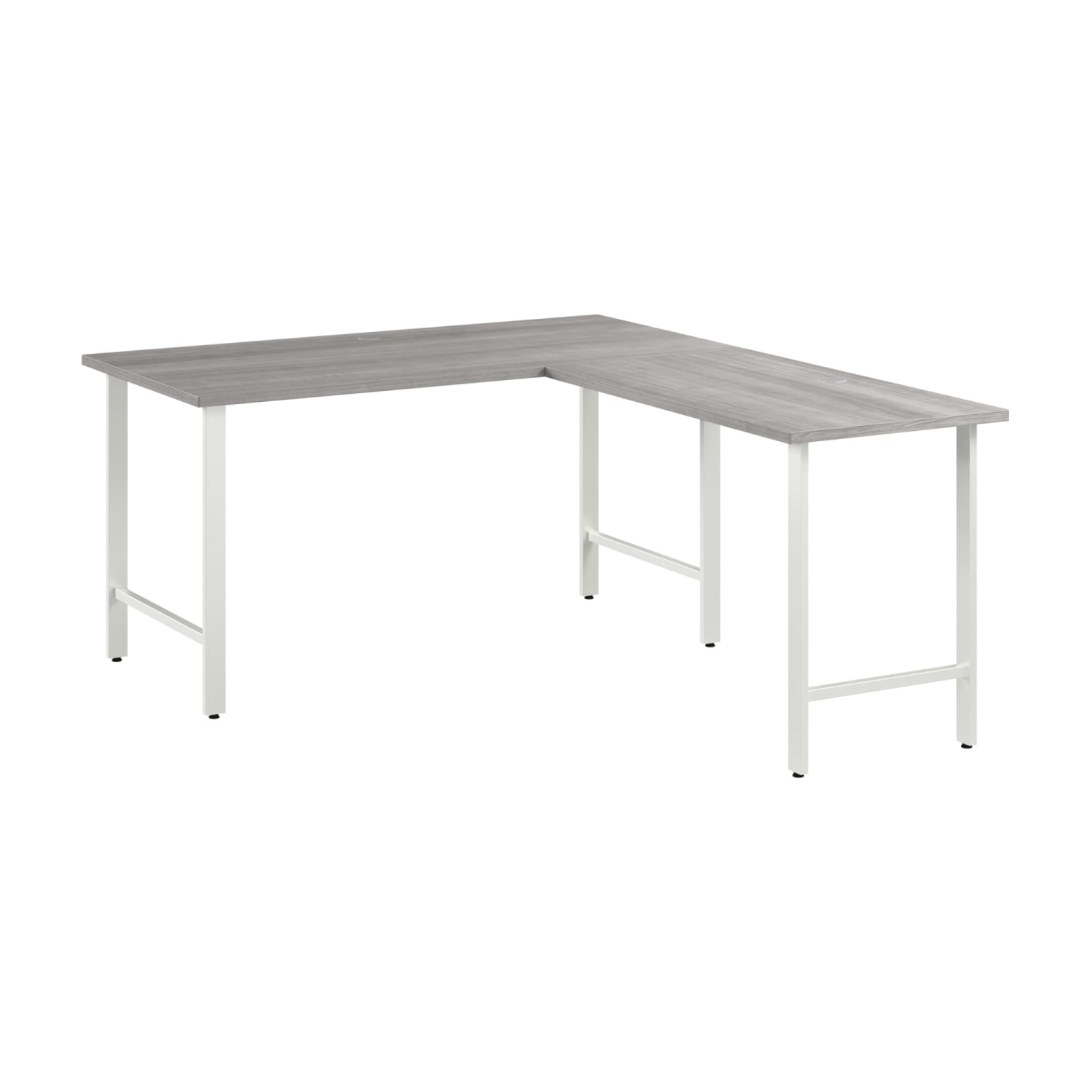 Bush Business Furniture Hustle 60inW L-Shaped Computer Desk With Metal Legs, Platinum Gray, Standard Delivery