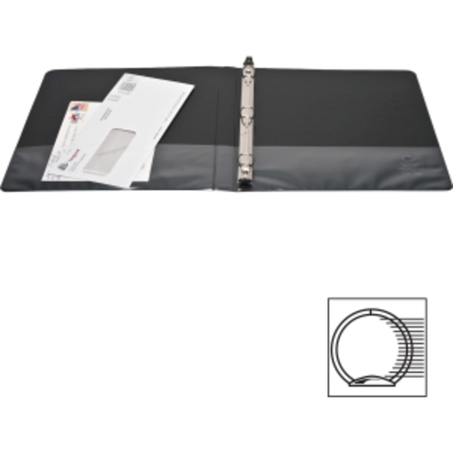 Business Source View 3-Ring Binder, 1/2in Round Rings, Black - Image 4