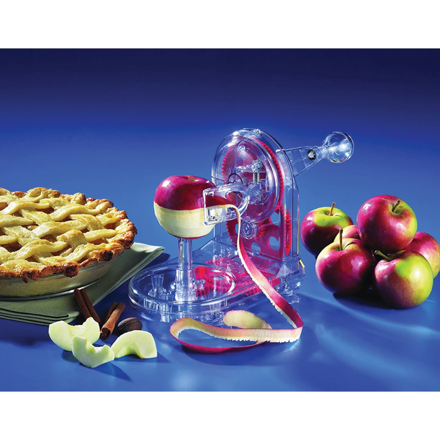 Starfrit Apple Pro Peeler, Red/Clear - Image 4