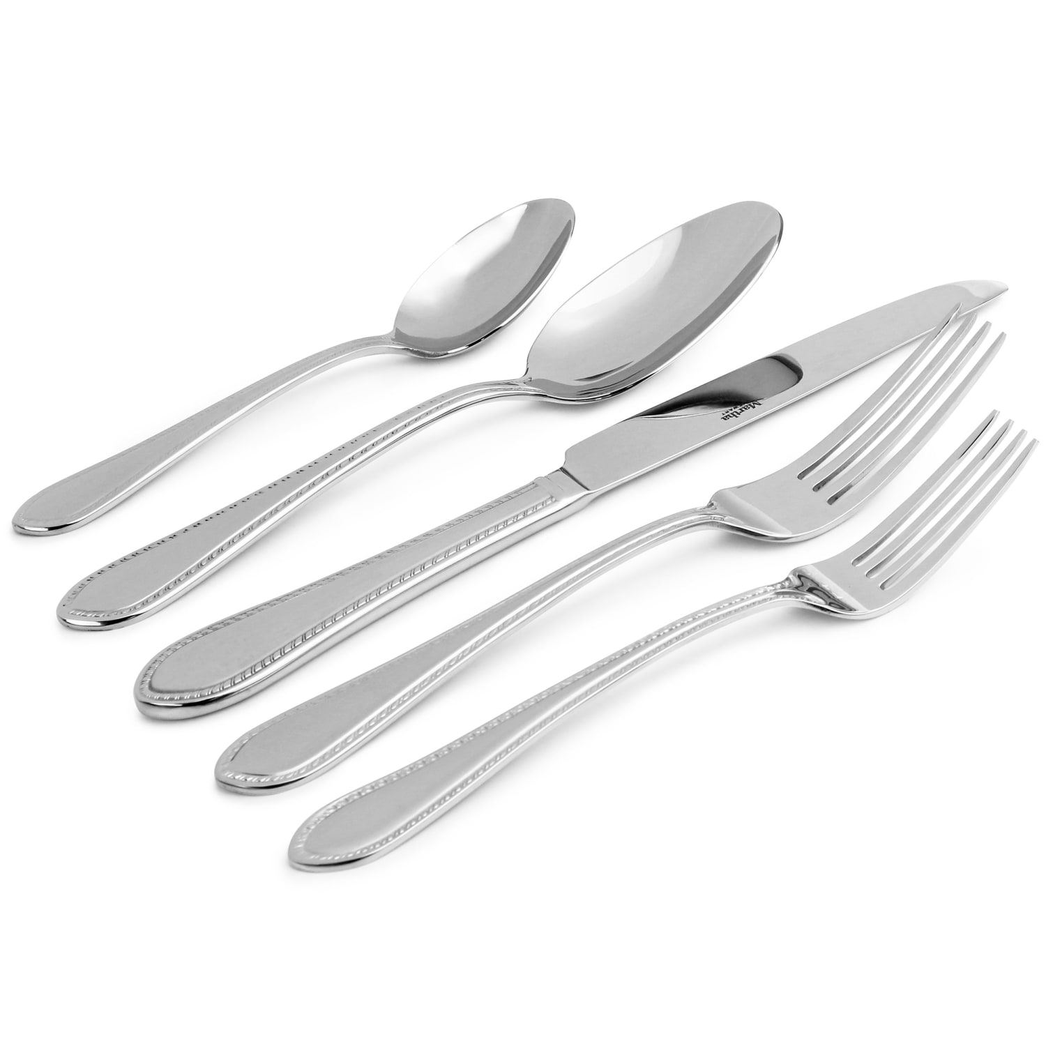 Martha Stewart Chandler 20-Piece Flatware Set, Silver - Image 5