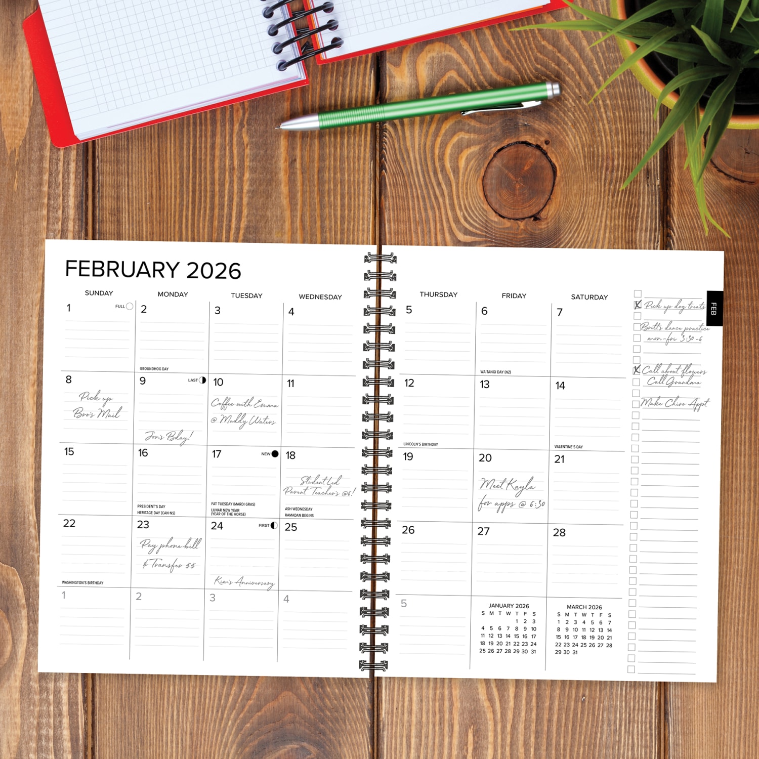 2026 Willow Creek Press Weekly/Monthly Softcover Planner, 8-1/2in x 11in, Basic Gray, January To December, 57872 - Image 3