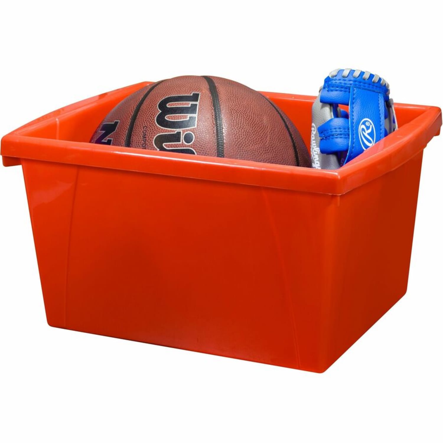 Storex 4-gallon Storage Bin, 7.87inH x 11.25inW x 13.63inL, Assorted Bright, Plastic - Image 6