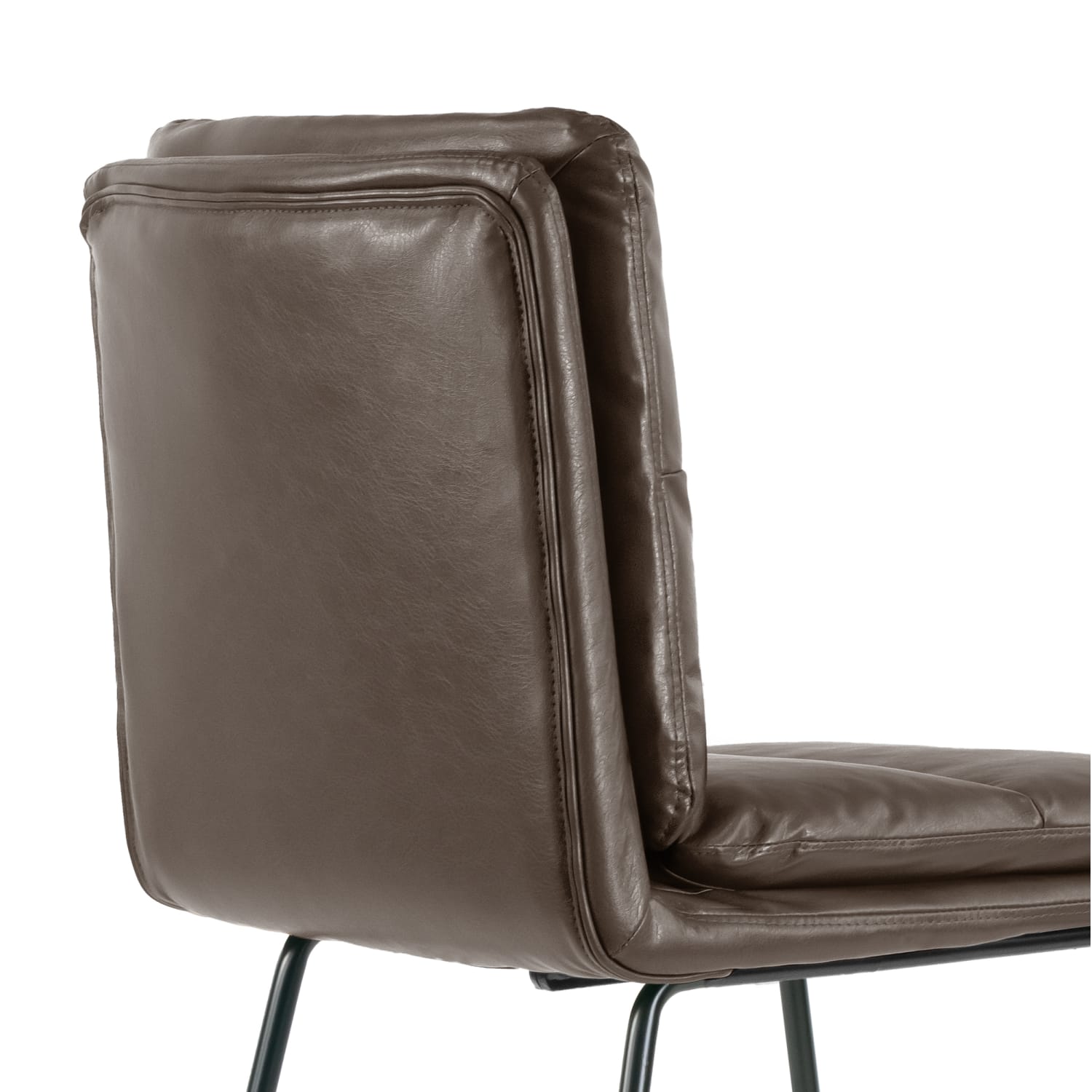 Glamour Home Aulani Faux Leather Counter Height Stools With Puffy Cushions, Brown, Set Of 2 Stools - Image 7