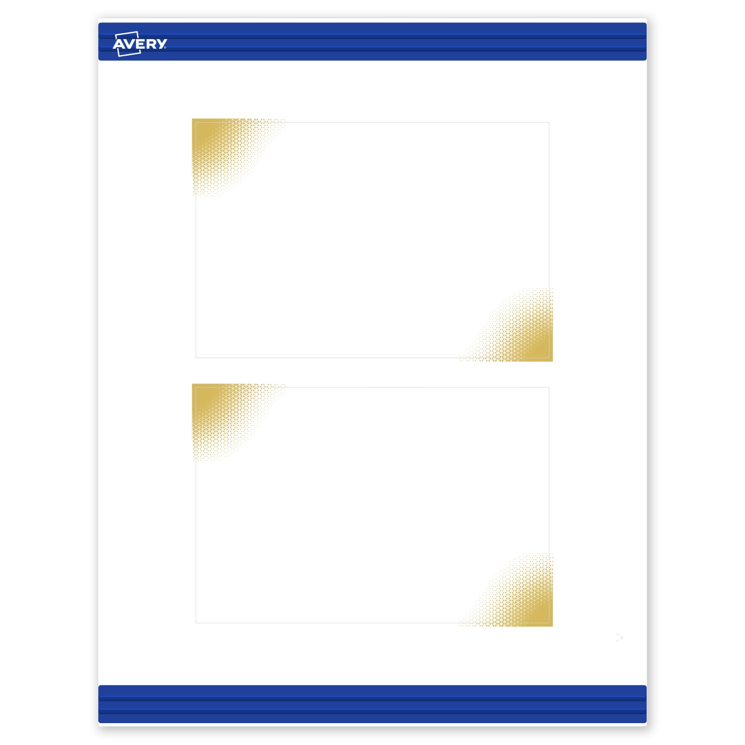 Avery Printable Postcards With Sure Feed Technology, 4in x 6in, Matte White With Preprinted Gold-Blush Pattern, Pack Of 20 - Image 3
