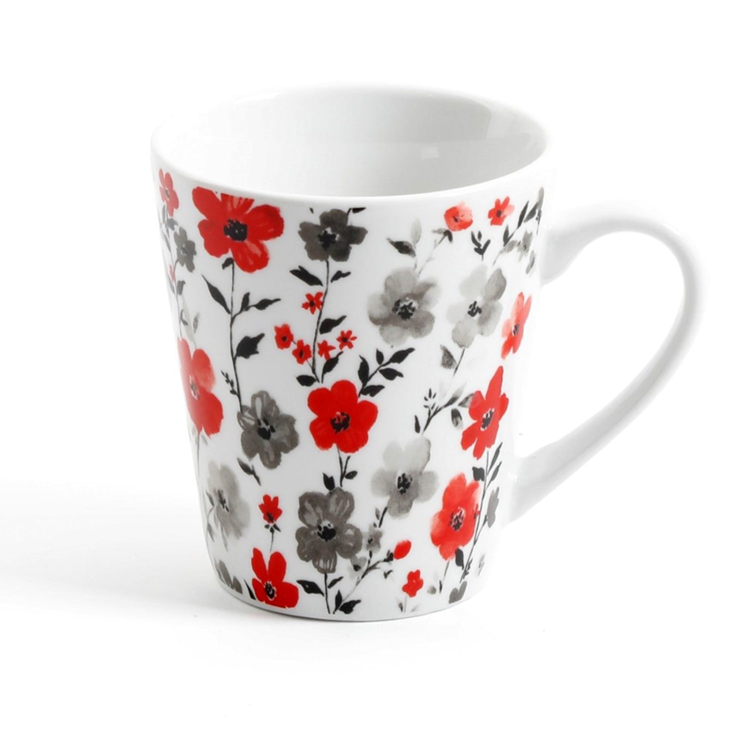 Gibson Home Rosetta Floral 16-Piece Fine Ceramic Dinnerware Set, White Floral - Image 4