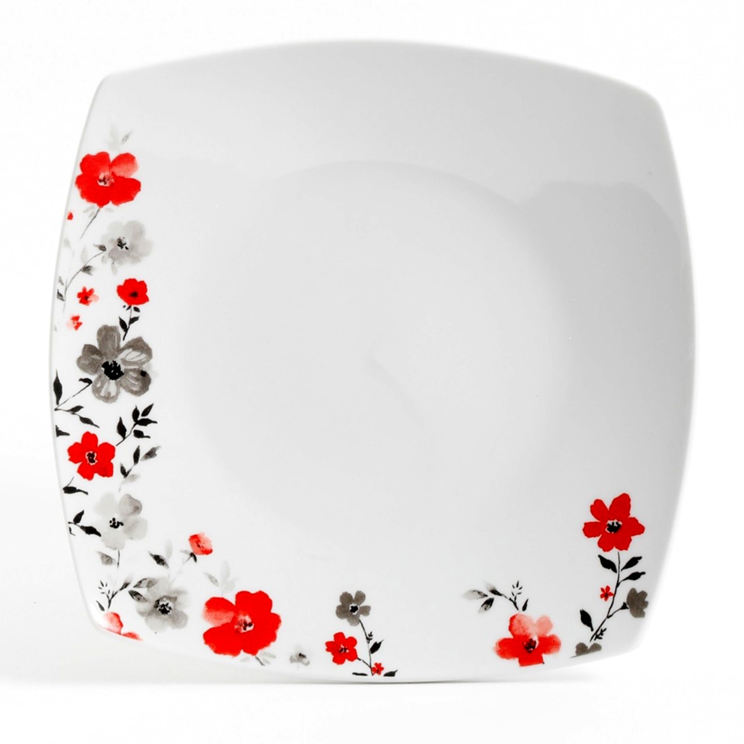 Gibson Home Rosetta Floral 16-Piece Fine Ceramic Dinnerware Set, White Floral - Image 5