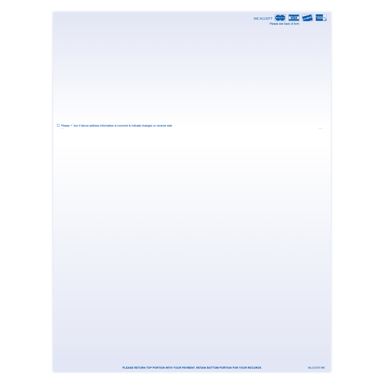 Laser 2-Sided Healthcare Medical Billing Statements, Preprinted MC/Visa/Discover/AMEX Credit Card Accepted, 1-Part, 8-1/2in x 11in, Blue, Pack Of 1,000 Sheets - Image 3