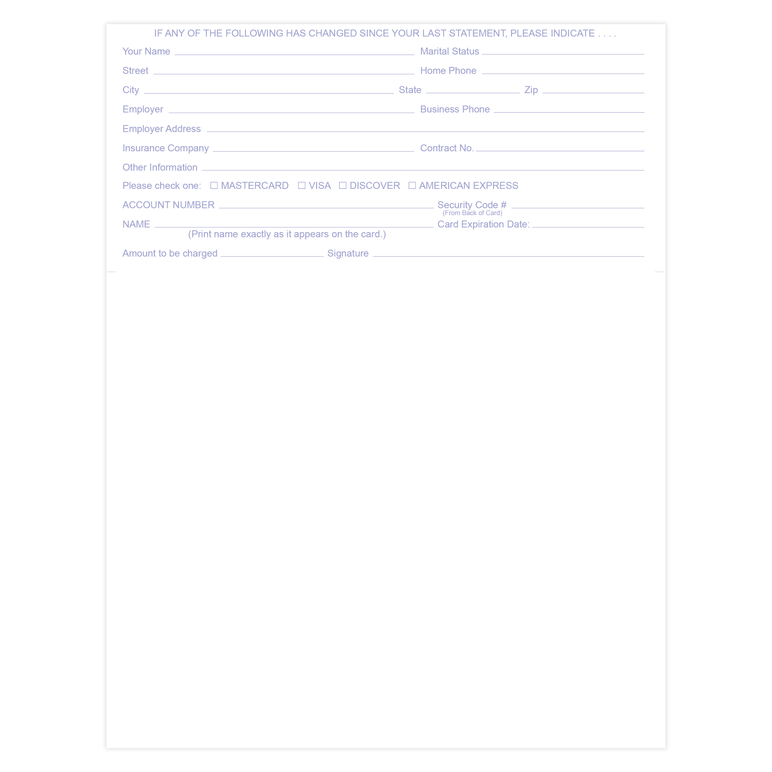 Laser 2-Sided Healthcare Medical Billing Statements, Preprinted MC/Visa/Discover/AMEX Credit Card Accepted, 1-Part, 8-1/2in x 11in, Blue, Pack Of 1,000 Sheets - Image 4