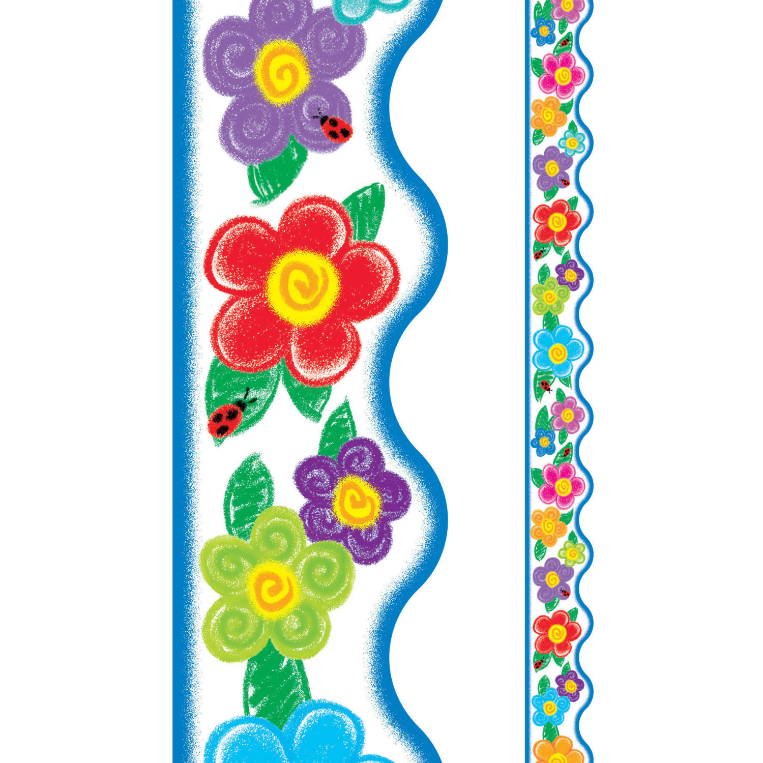 Trend Terrific Trimmers Packs, 39' x 2-1/4in, Crayon Flowers, Set Of 6 Packs - Image 4