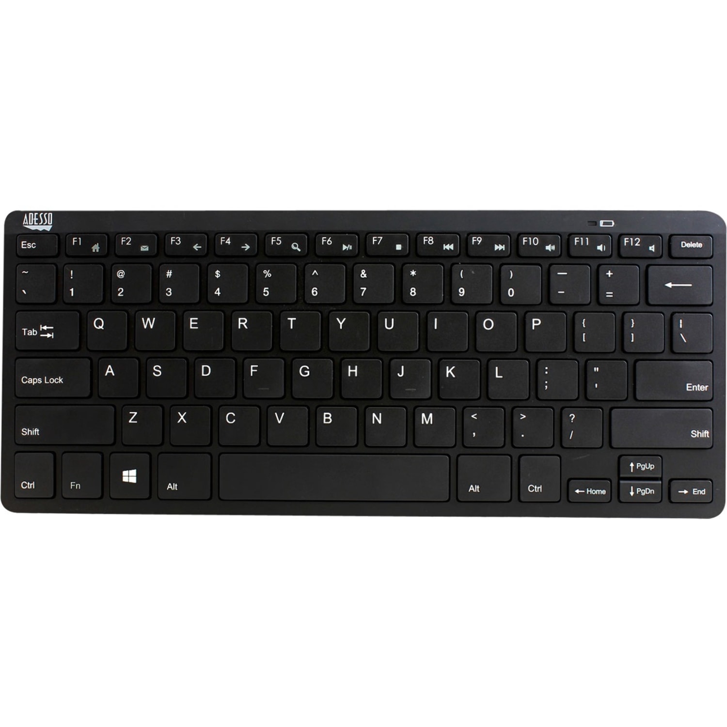 Adesso Bluetooth Wireless SlimTouch Mini Keyboard - Wireless Connectivity - Bluetooth - 30 ft - USB Interface - WKB1100BB - Image 6