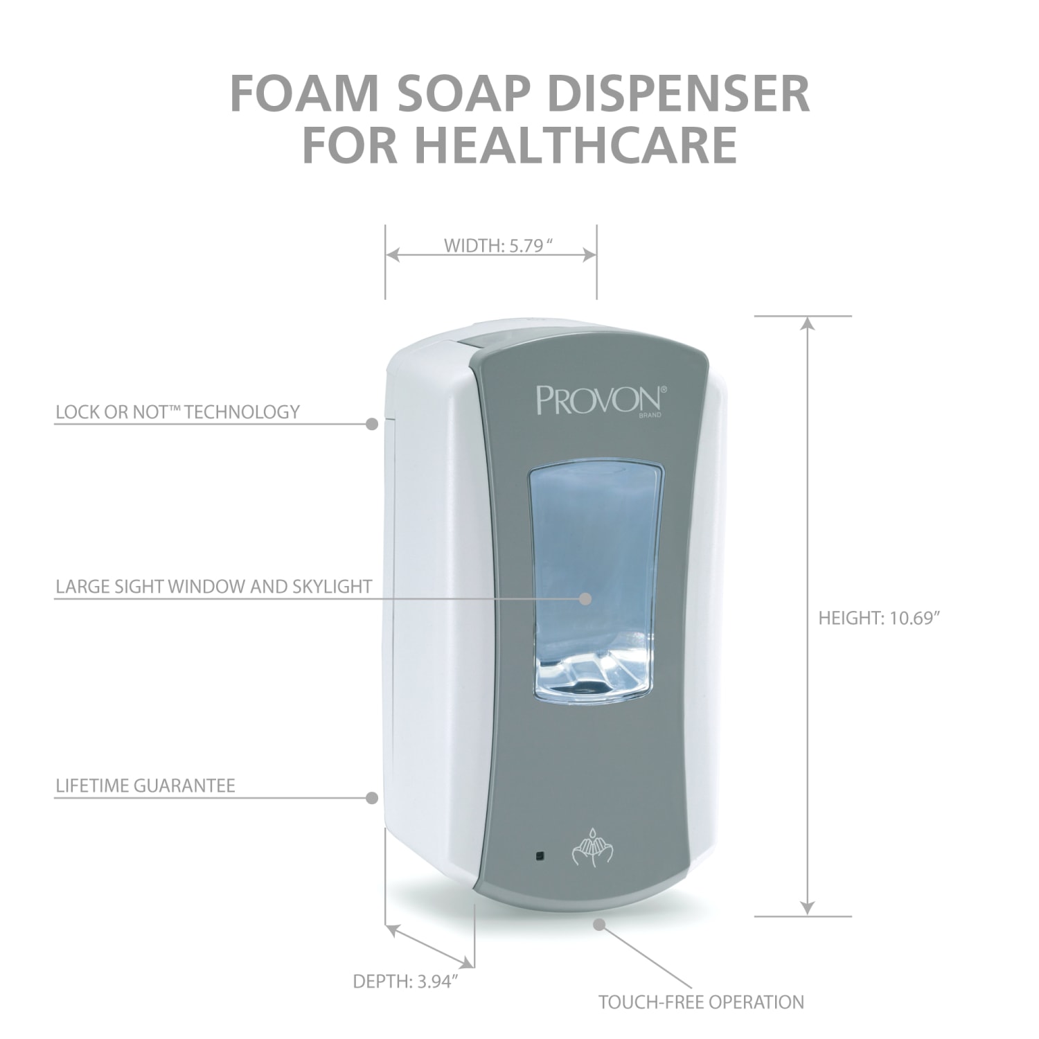 PROVON LTX-12 Dispenser, Gray/White - Image 4