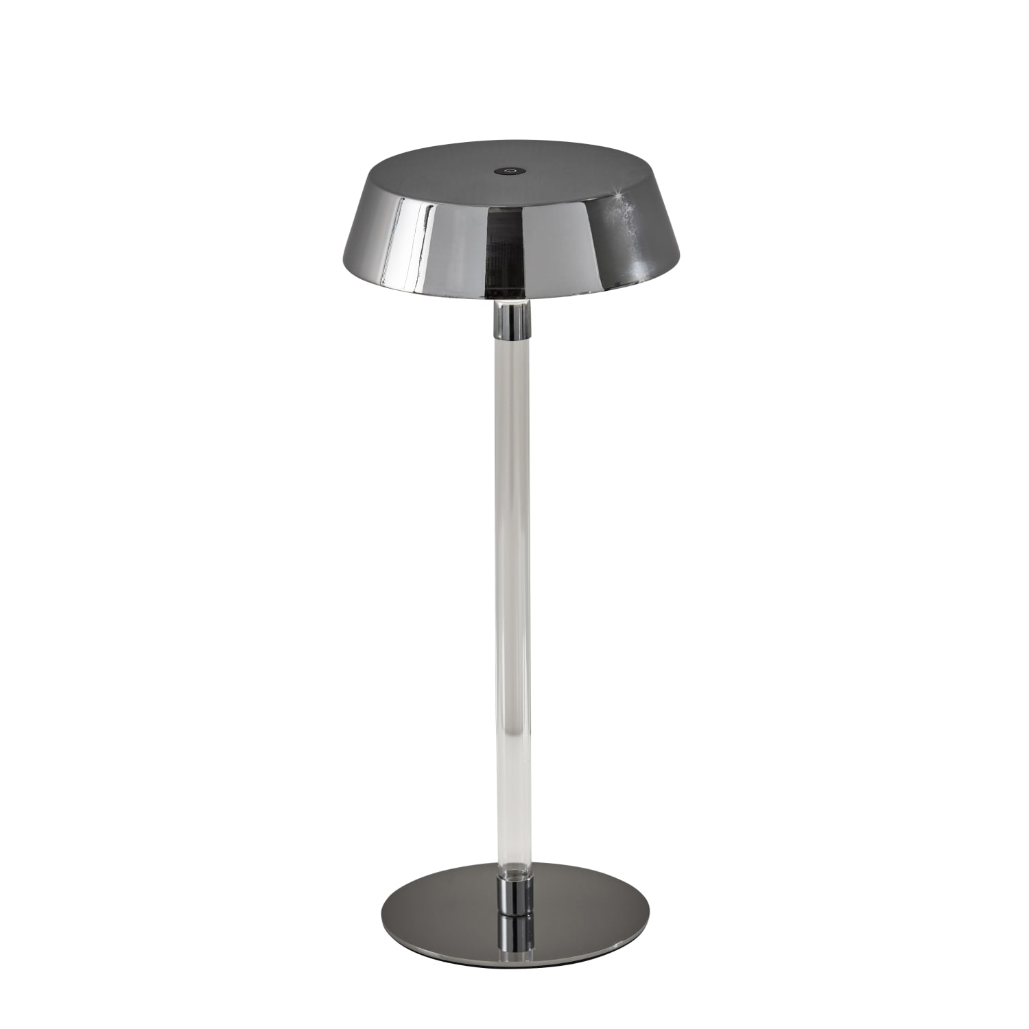 Adesso Orla LED Cordless Table Lamp, Shiny Chrome/Clear Acrylic