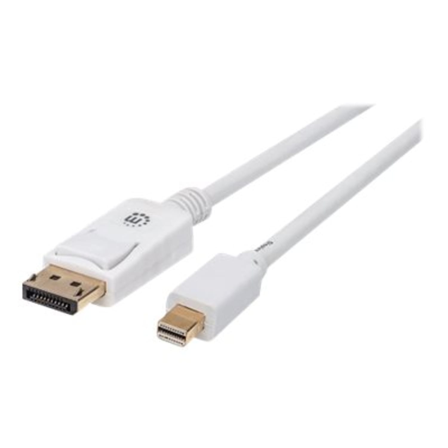 Manhattan Mini DisplayPort 1.2 to DisplayPort Cable, 4K@60Hz, 1m, Male to Male, White, Lifetime Warranty, Polybag - 324724 - Image 3