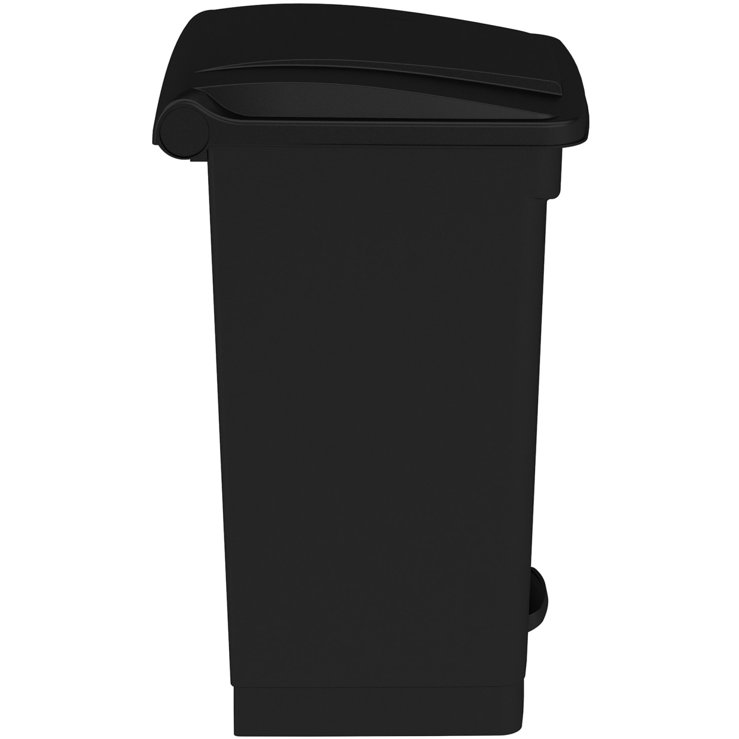 Safco Plastic Step-on Waste Receptacle - 12 gal Capacity - Foot Pedal, Lightweight - 23.8in Height x 15.8in Width x 16in Depth - Plastic - Black - 1 / Carton - Image 4