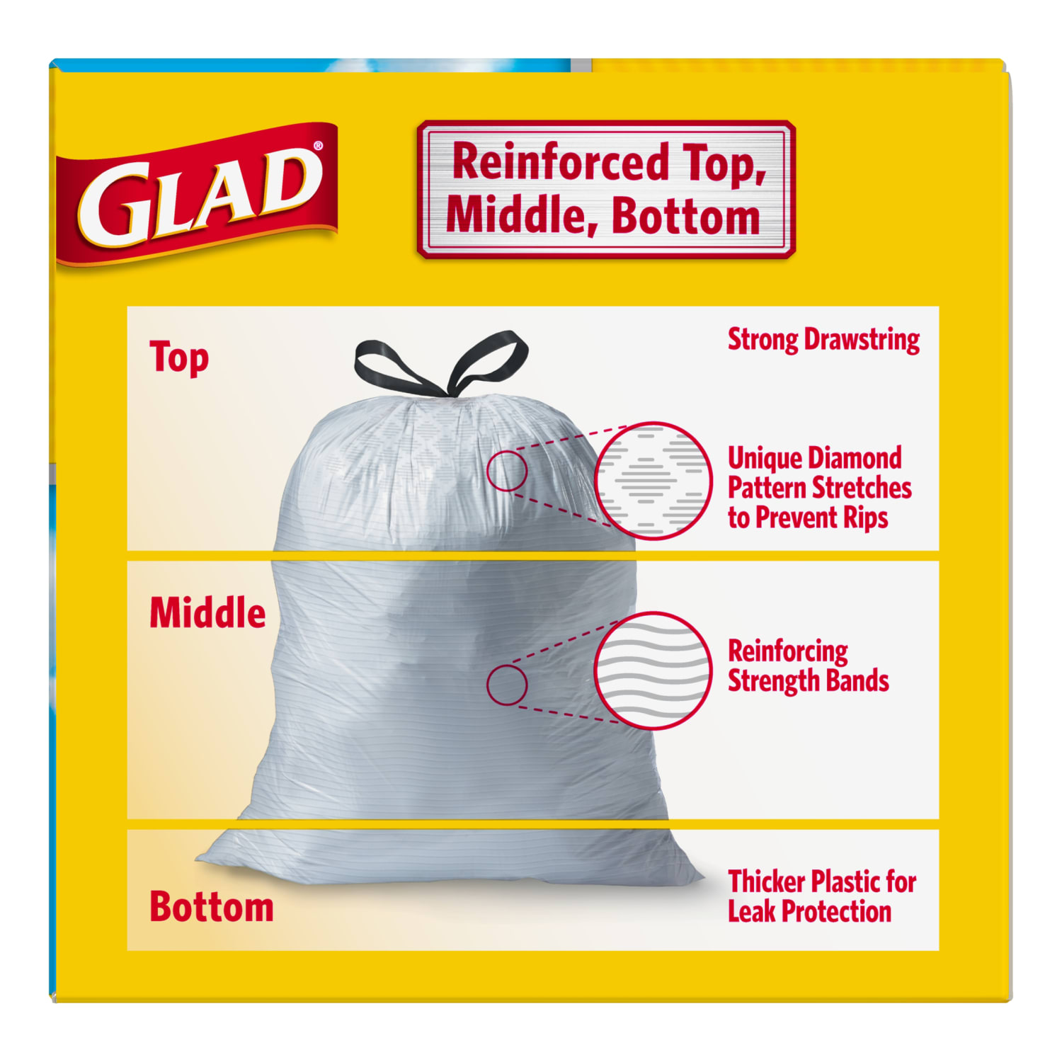 Glad OdorShield Tall Kitchen Trash Bags, 13 Gallons, Yellow, Box Of 40 - Image 5