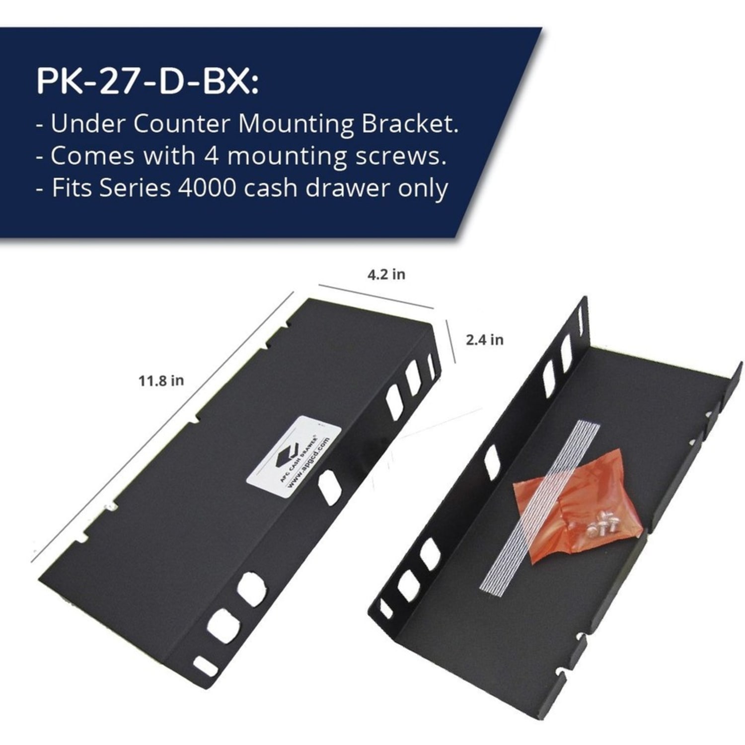 apg Mounting Bracket |Under Counter|for Classic Standard & Series 4000 Cash Drawer - 1 - Image 3