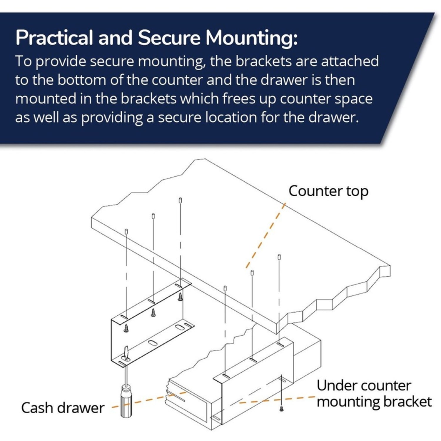 apg Mounting Bracket |Under Counter|for Classic Standard & Series 4000 Cash Drawer - 1 - Image 4