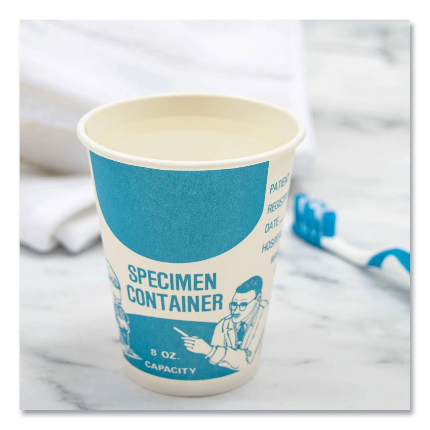 Solo Cup Paper Specimen Cups, 8 Oz, Blue/White, Sleeve Of 50 Cups, Carton Of 20 Sleeves - Image 5