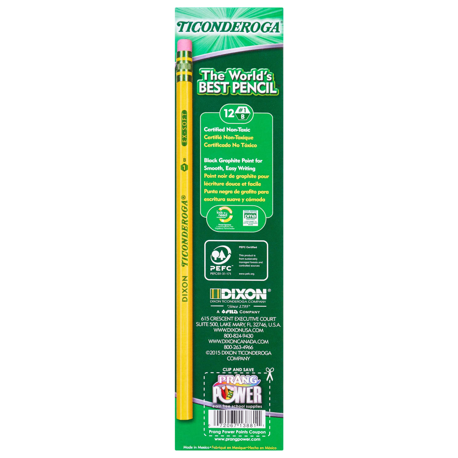 Ticonderoga Original Pencils, #1 Extra Soft, Yellow, 12 Pencils Per Pack, Set Of 3 Packs - Image 3