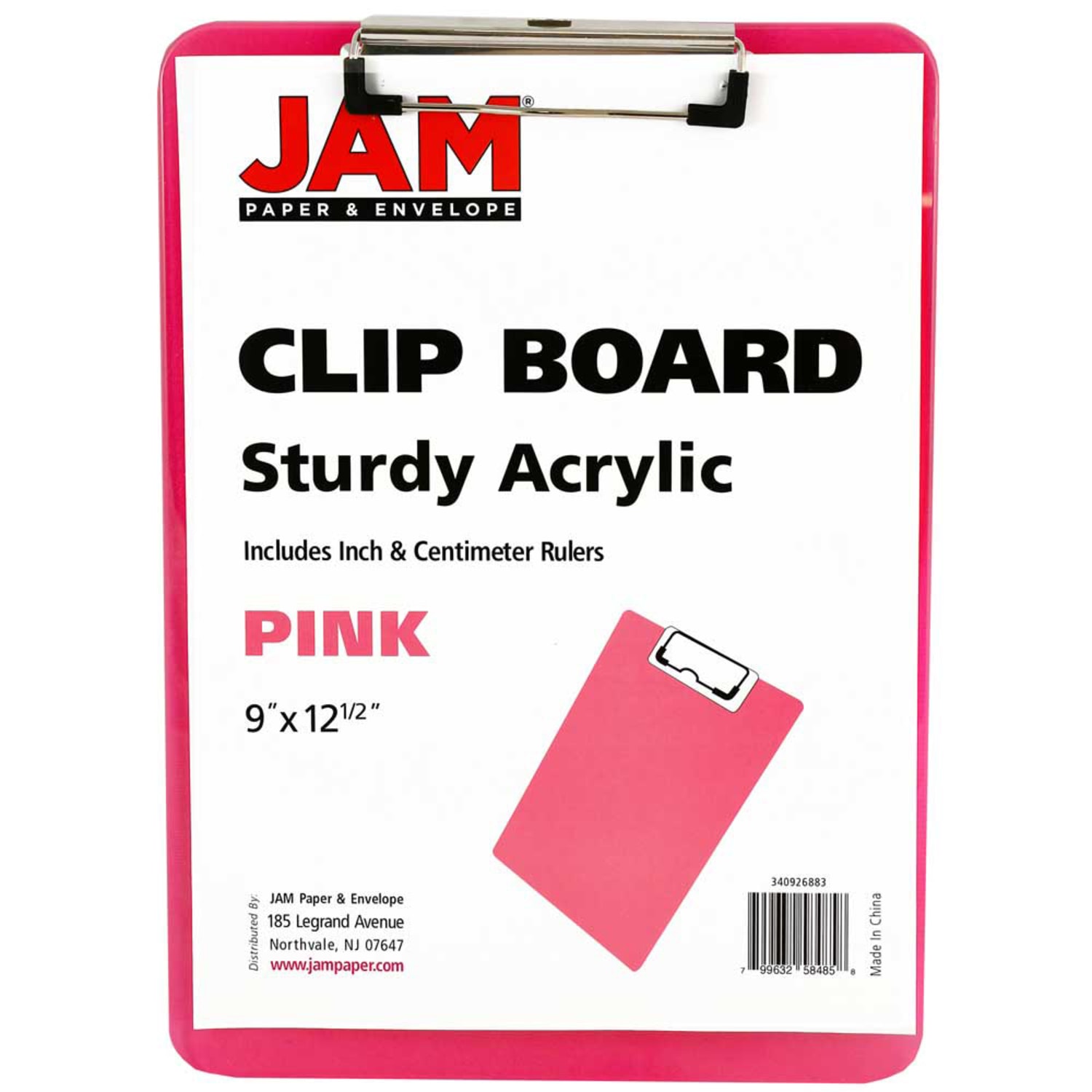 JAM Paper Plastic Clipboards with Metal Clip, 9in x 13in, Pink, Pack Of 12 - Image 4