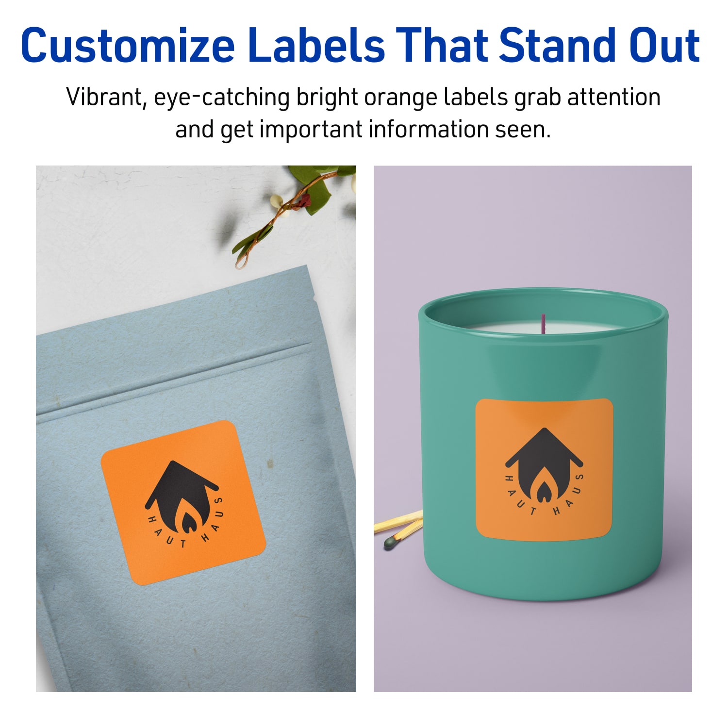 Avery Print-To-The-Edge Labels With Sure Feed Technology And Easy Peel, 94107-BOP80, Square, 2in x 2in, Matte Bright Orange, Pack of 960 - Image 4