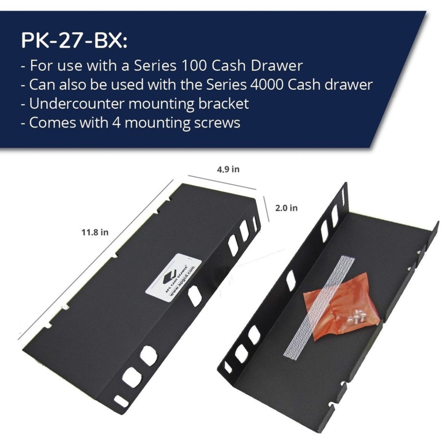 APG Cash Drawer Under Counter Mounting Bracket - Image 3