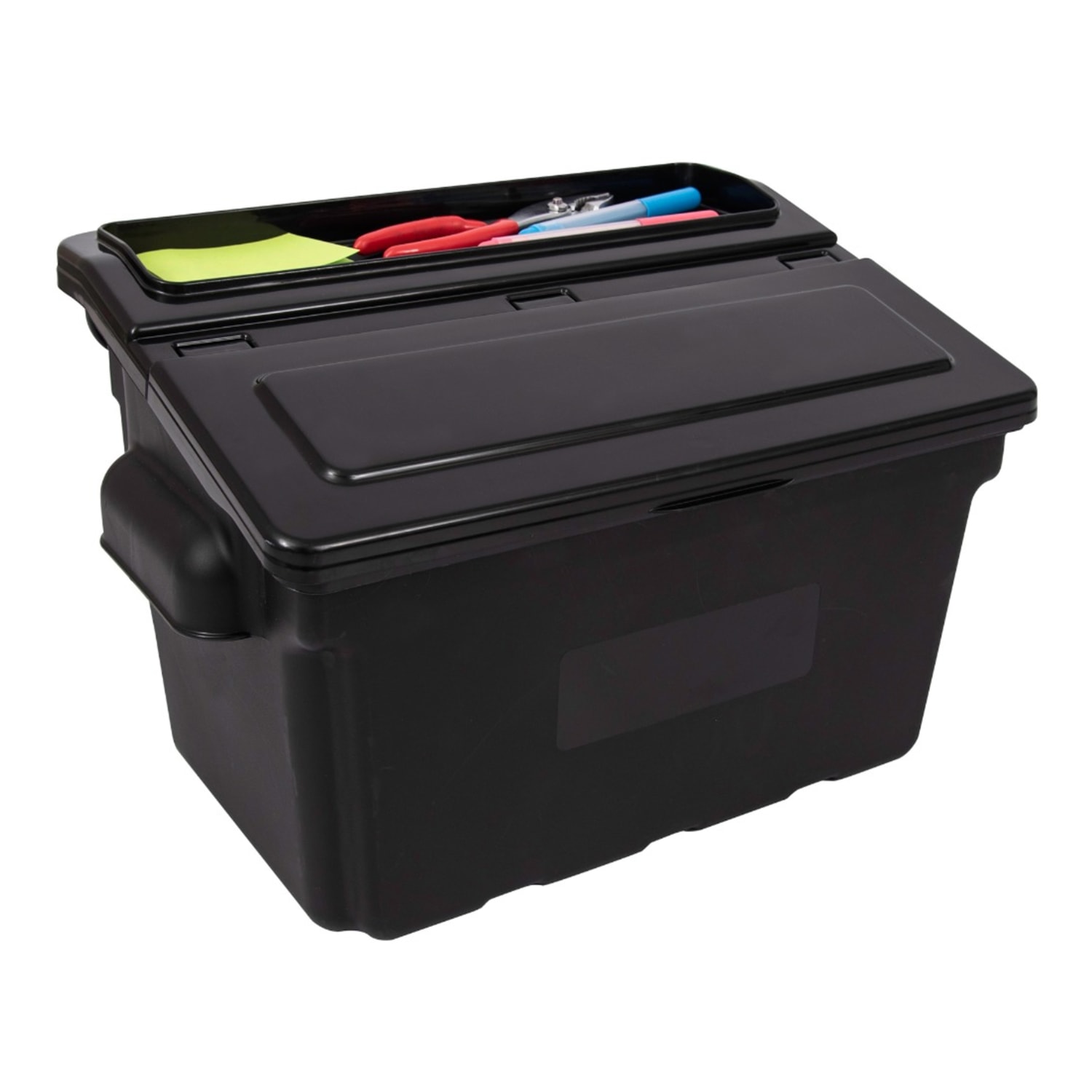 Luxor Outrigger Utility Cart Bins, 9inH x 14inW x 10-1/4in, Black, Pack Of 2 Bins - Image 3