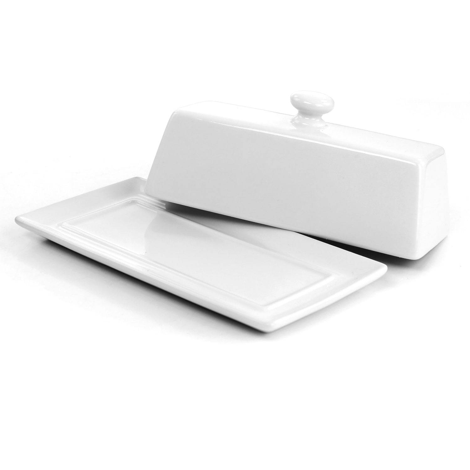 Martha Stewart Ceramic Butter Dish With Lid, White - Image 4