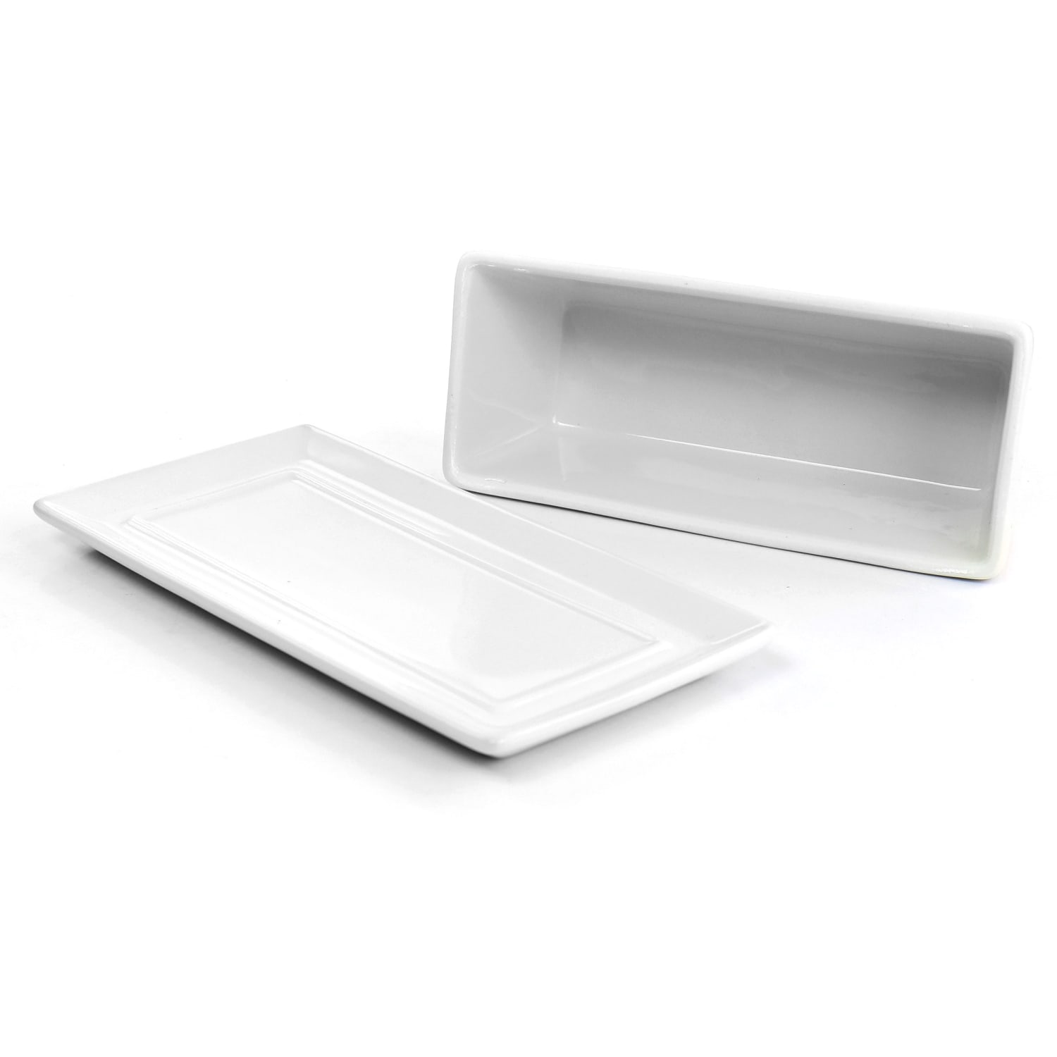 Martha Stewart Ceramic Butter Dish With Lid, White - Image 5