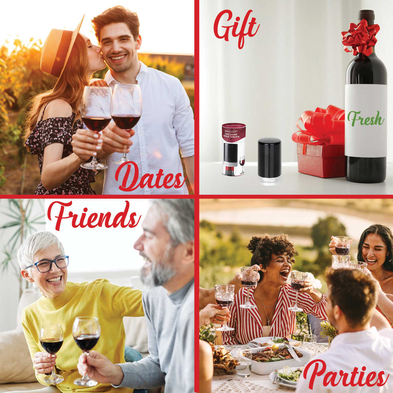 Brentwood Portable Automatic Vacuum Wine Preserver and Bottle Stopper, 3-1/4inH x 1-3/4inW x 1-3/4inD, Black - Image 6