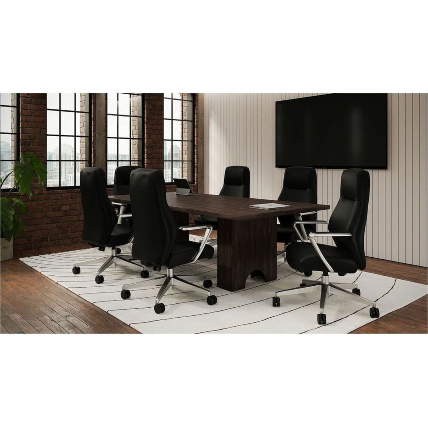 Lorell Essentials Modular Conference Table, 47inW x 47inL, Espresso, 16344 - Image 5