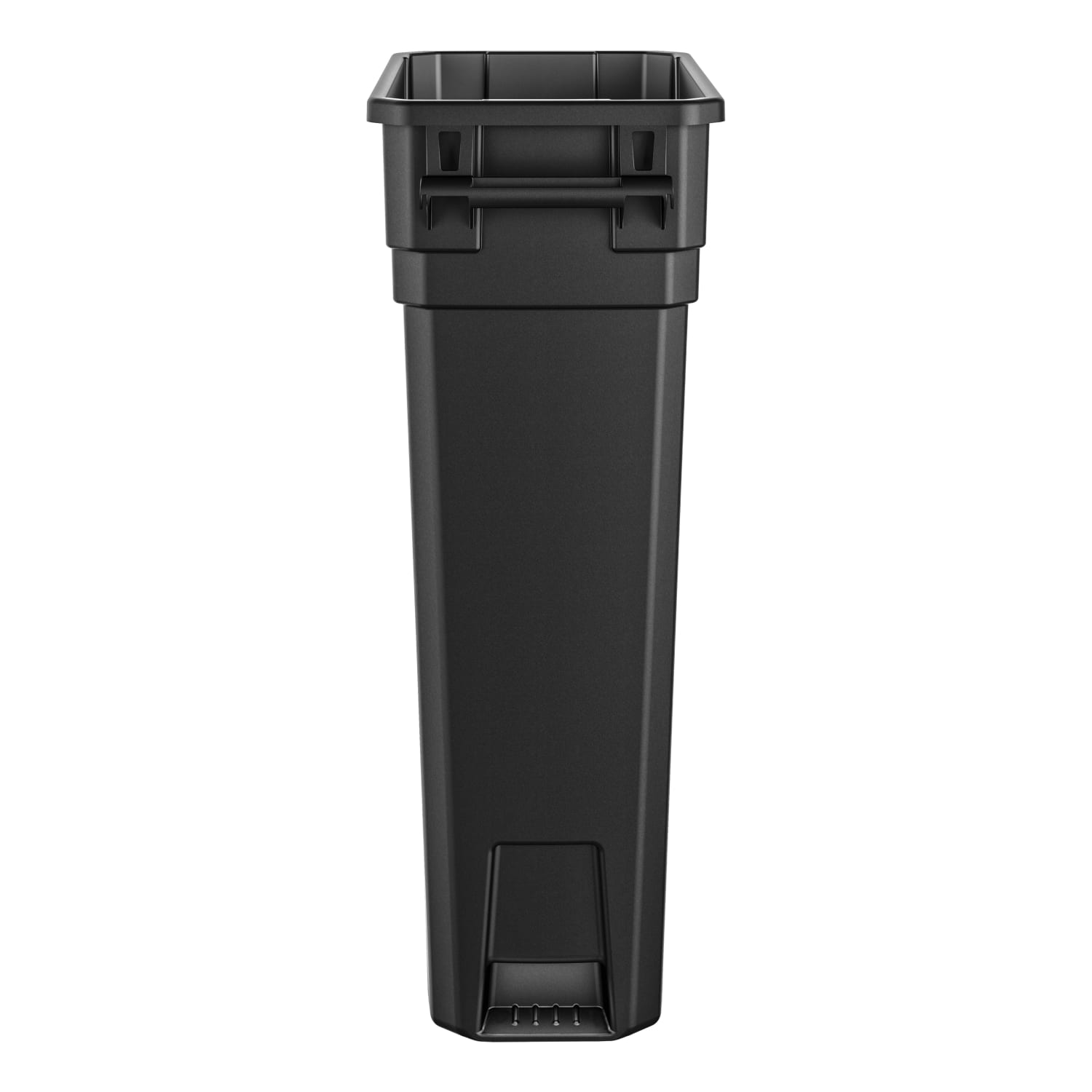 Suncast Commercial Narrow Rectangular Resin Trash Can, With Handles, 23 Gallons, 30inH x 11inW x 22inD, Black - Image 3