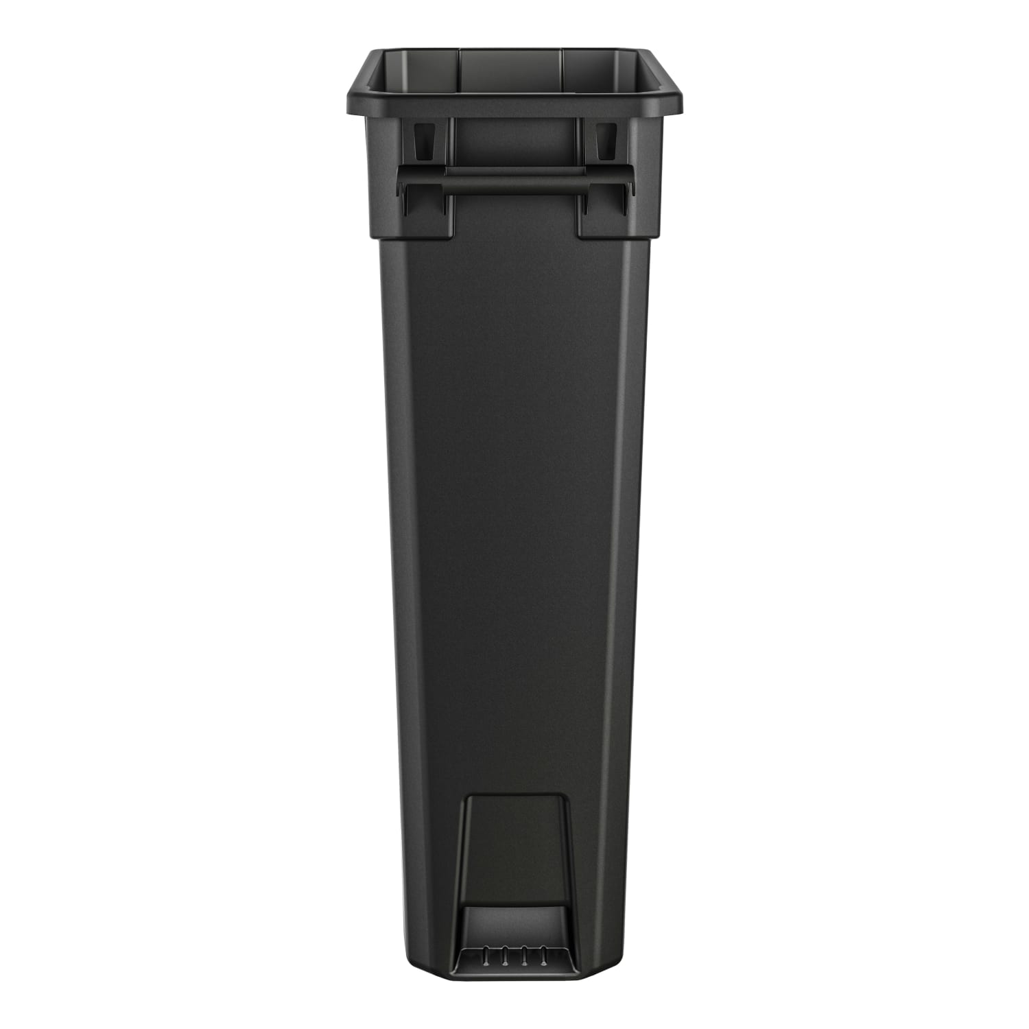 Suncast Commercial Narrow Rectangular Resin Trash Can, With Handles, 23 Gallons, 30inH x 11inW x 22inD, Black - Image 4