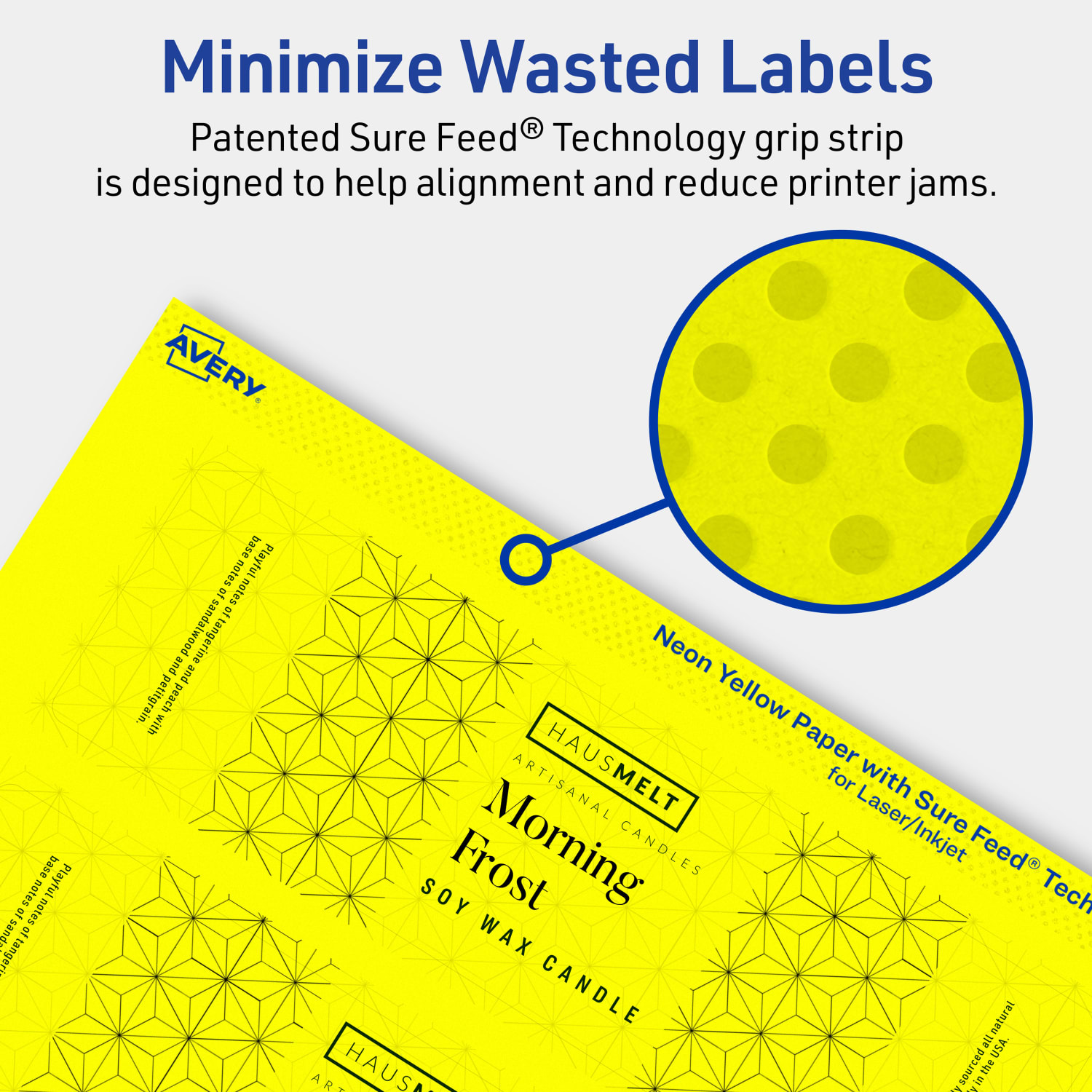 Avery Print-To-The-Edge Labels With Sure Feed Technology, 94243-NYP40, Rectangle, 2in x 7in, Matte Neon Yellow, Pack of 160 - Image 5