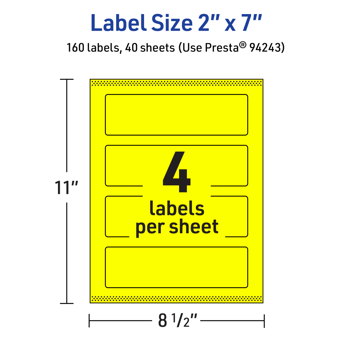 Avery Print-To-The-Edge Labels With Sure Feed Technology, 94243-NYP40, Rectangle, 2in x 7in, Matte Neon Yellow, Pack of 160 - Image 6
