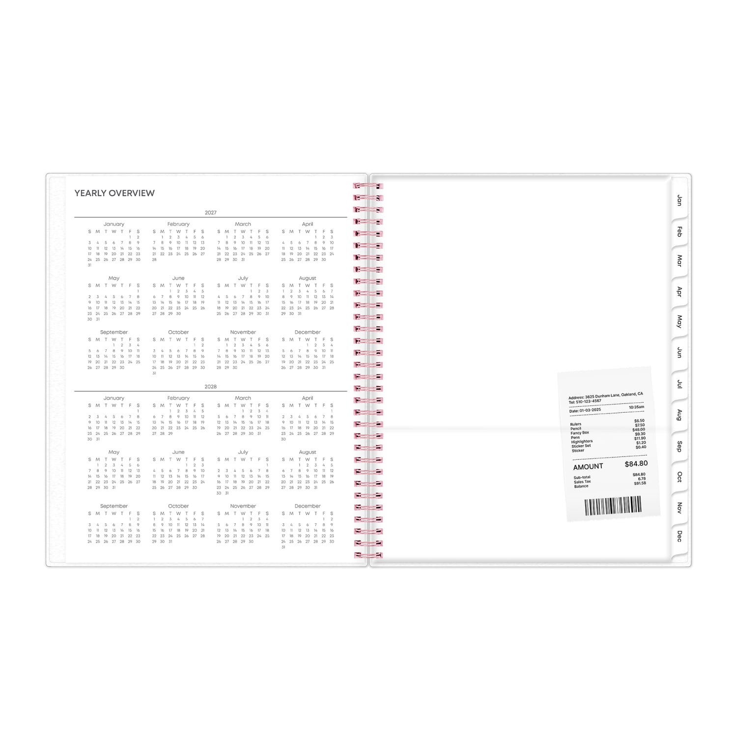 2027 Blue Sky Joselyn Weekly/Monthly Planning Calendar, 8.5x11, 0%, Frosted PP, Jan-Dec, RY27 - Image 5