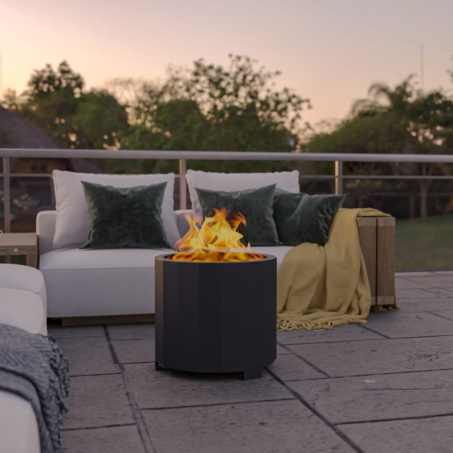 Flash Furniture Titus Commercial Grade Smokeless Outdoor Firepit With Waterproof Cover, 17-3/4inH x 19-1/2inW x 19-1/2inD, Black - Image 3