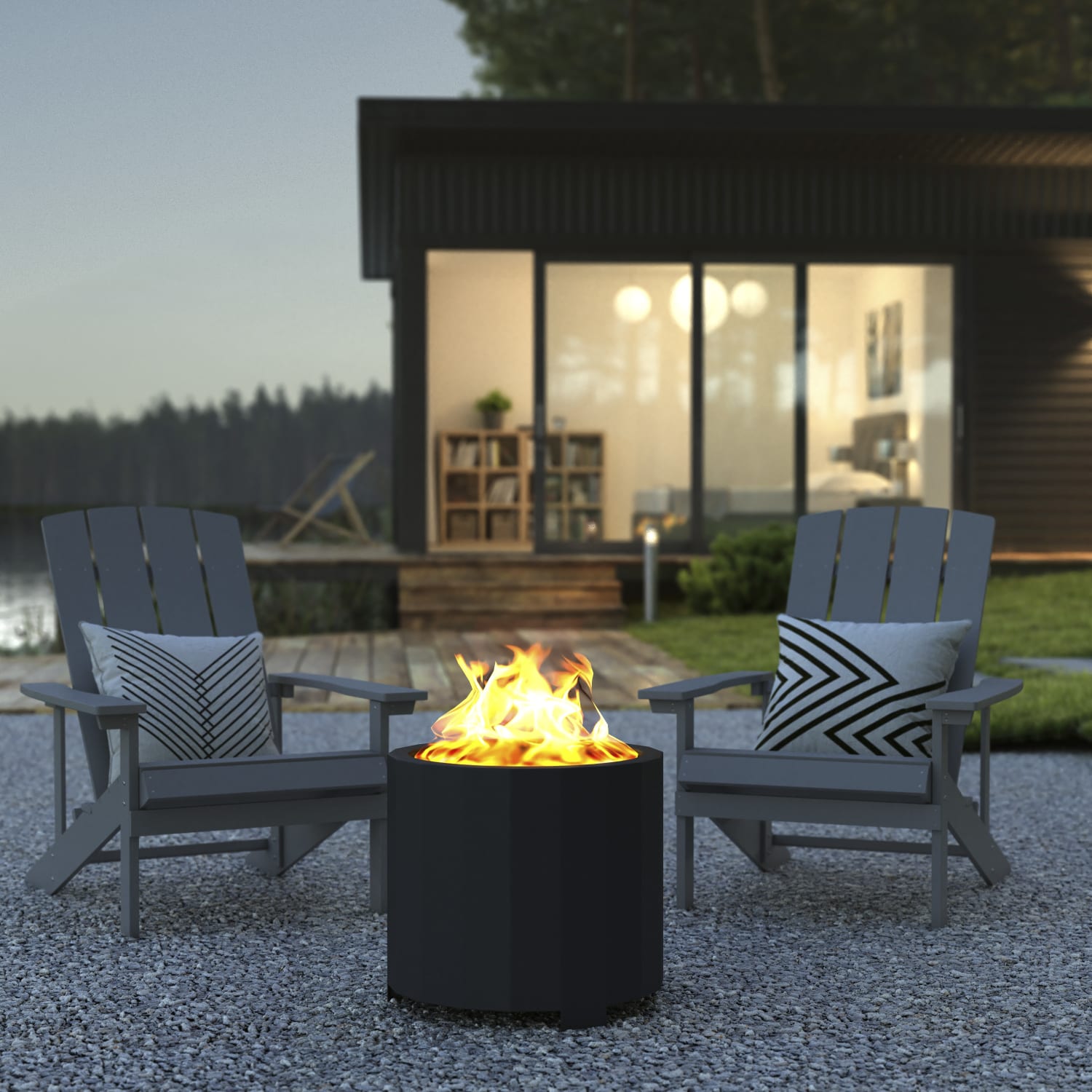 Flash Furniture Titus Commercial Grade Smokeless Outdoor Firepit With Waterproof Cover, 17-3/4inH x 19-1/2inW x 19-1/2inD, Black - Image 6
