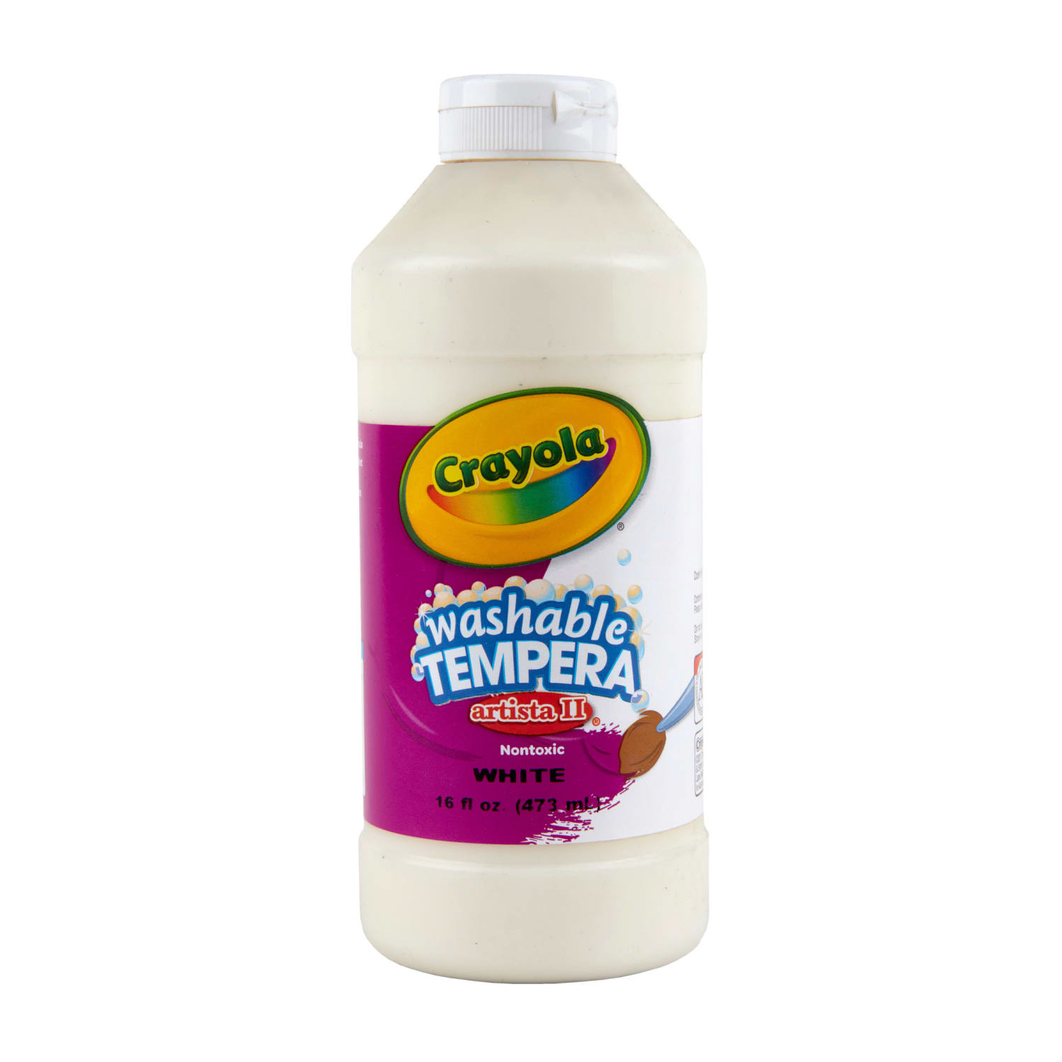 Crayola Artista II Washable Liquid Tempera Paint, 16 oz., White, Pack Of 6 - Image 3