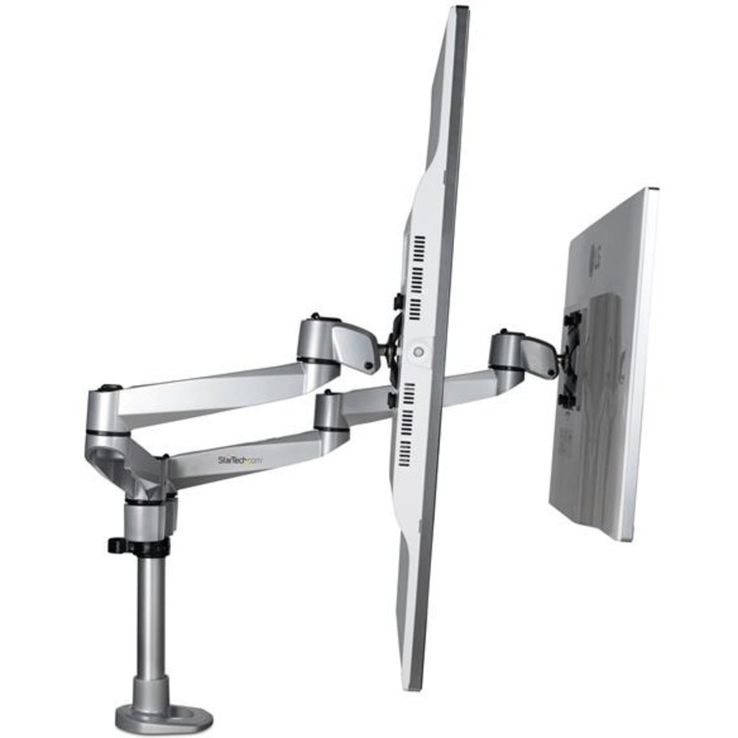 StarTech.com Desk Mount Dual Monitor Arm - Articulating - Premium Desk Clamp / Grommet Hole Mount for up to 27in VESA Monitors (ARMDUALPS) - Image 4