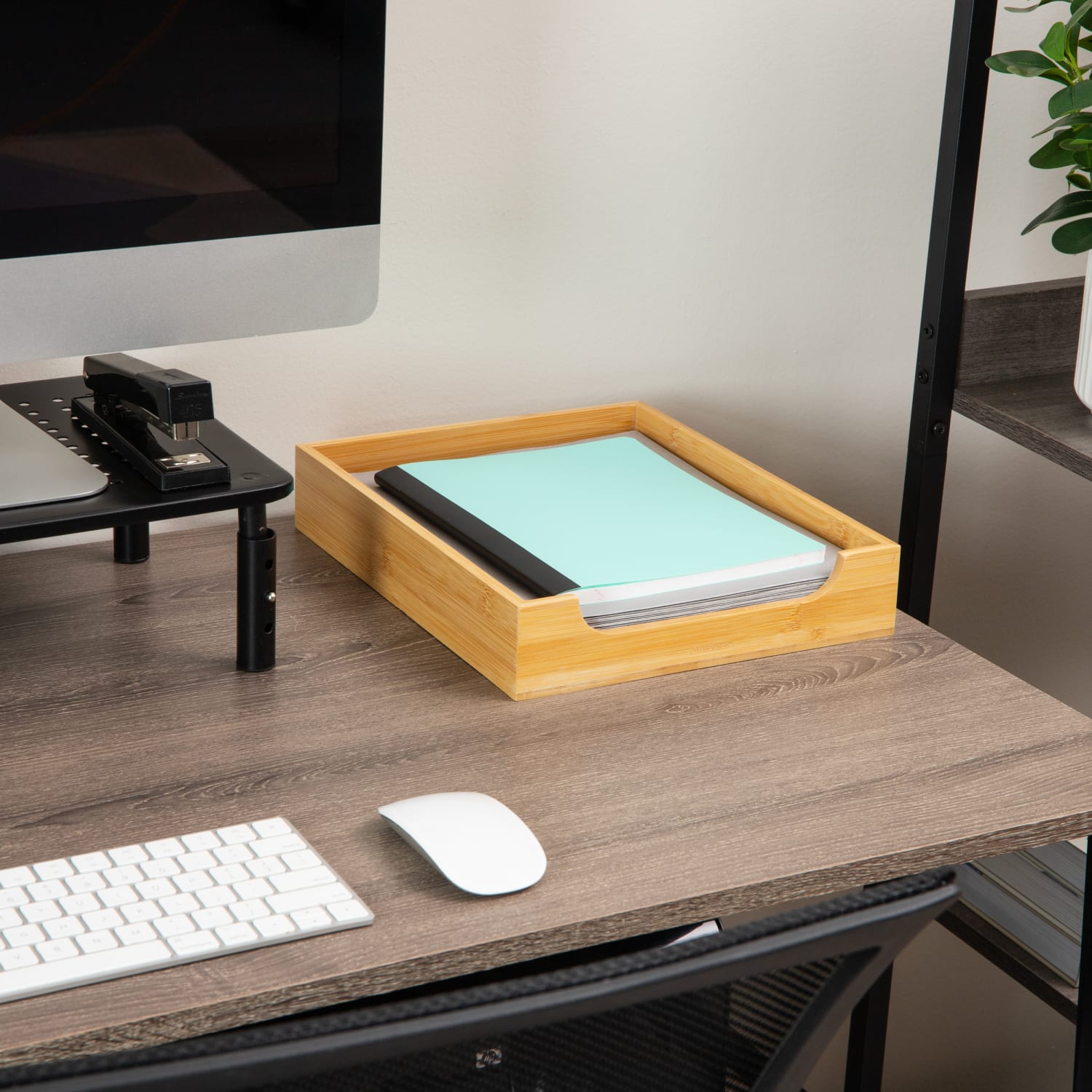 Mind Reader Paper Tray, 2-1/4inH x 12-1/2inW x 10-1/4inD, Brown - Image 3