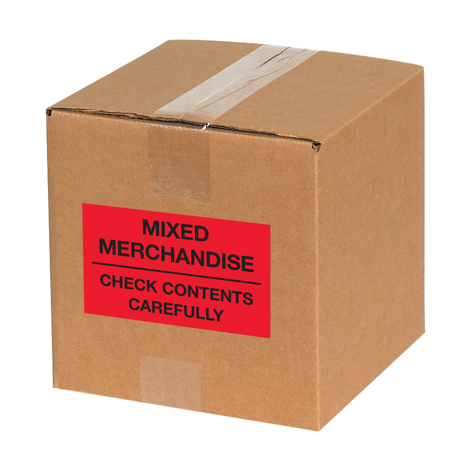 Tape Logic Preprinted Shipping Labels, DL1111, Mixed Merchandise ? Check Contents Carefully, Rectangle, 3in x 5in, Fluorescent Red, Roll Of 500 - Image 3